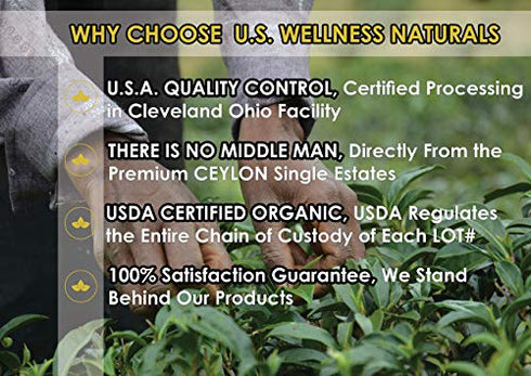 English Breakfast Tea, CRISP, RICH & AROMATIC well-rounded loose leaf tea, 110+ cups, 8oz Organic Ceylon SINGLE ESTATE tea, 100% Idulgashinna estate, OP grade tea, U.S.A. Processed & Quality Control
