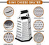 Utopia Kitchen - Cheese Grater & Shredder - Stainless Steel - 6 Sided Box Grater - Large Grating Surface with 6 Razor Sharp Blades - Non Slippery rubber bottom - Perfect to Slice, Grate, Shred & Zest Fruits, Vegetables, Cheeses & Many more! (Black)