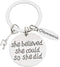 Sportybella Gymnastics Keychain- She Believed She Could So She Did Girls Gymnastics Gift- Gymnastics Jewelry for Gymnast