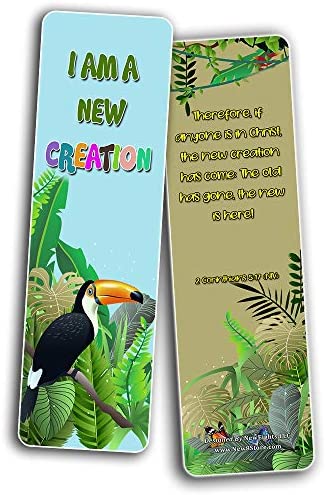Christian Bookmarks for Kids - Identity in Christ (60 Pack) - Perfect Gift Away for Sunday School and Ministries - VBS Sunday School Easter Baptism Thanksgiving Christmas Rewards Encouragement