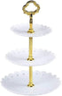 Artliving 3-tier Plastic Cake Stand-Dessert Stand-Cupcake Stand-Tea Party Serving Platter White Gold