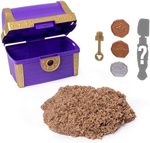 Kinetic Sand, Buried Treasure Playset with 6oz of Kinetic Sand and Surprise Hidden Tool (Style May Vary)