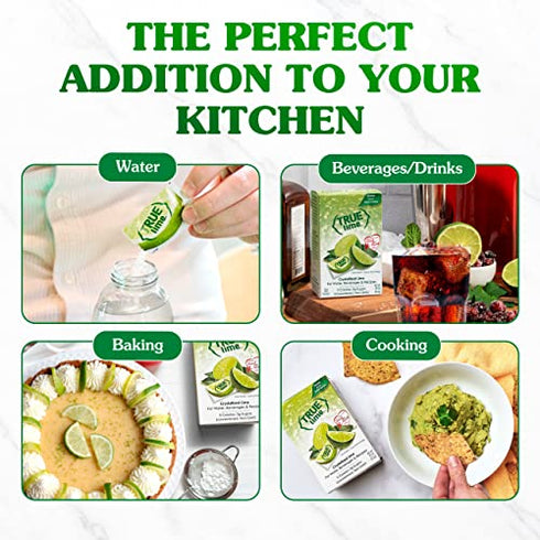 TRUE LIME Water Enhancer, Bulk Dispenser Pack (100 Packets) | Zero Calorie Unsweetened Water Flavoring | For Water, Bottled Water & Recipes | Water Flavor Packets Made with Real Limes