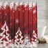 Red Christmas Shower Curtain White Xmas Snowflake Glitter Sparkle Tree Bath Curtain Merry Christmas Eve Home Bathroom Decor Waterproof Fabric Curtains 72x72 inch