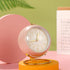 SHISEDECO Small Table Clocks, Classic Non-Ticking Tabletop Alarm Clock with Backlight, Battery Operated Desk Astronaut Clock with HD Glass for Living Room Bedroom Bedside Indoor Decor (Pink)