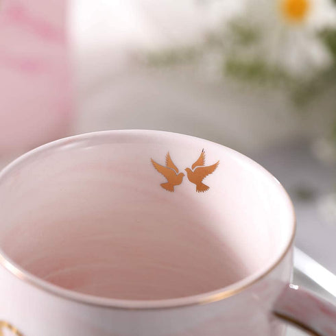 Boss Lady Pink Marble Ceramic Coffee Mug 11.5 Oz with Coasters Boss Lady Mug Birthday Gifts for Women Mom and Girl Female Entrepreneur Business Owner Coffee Mug for Women