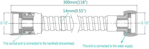TRIPHIL Kink-free Shower Hoses Extra-long for Handheld Showerhead Hose Replacement Ultra-flexible Metal Shower Tube Extension Anti-twist 2 Brass Connectors Stainless Steel Sleeve Chrome 118 Inches