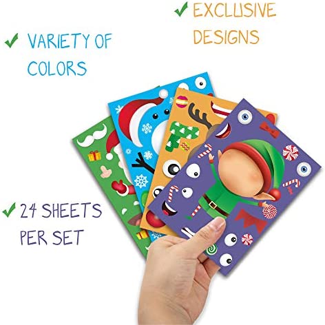 Christmas Stickers for Kids Christmas Party Favors for Kids Christmas Gifts for Kids Christmas Sticker Sheets Kids Classroom Rewards Christmas DIY Stickers for 24 Players