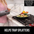 Gorilla Grip Splatter Screen for Frying Pan, Easy Clean Stainless Steel Grease Cover, Stop Hot Oil and Bacon Splash, Cooking Guard for Skillet, Comfortable Handle, Dishwasher Safe, 9.8 Inch, Red