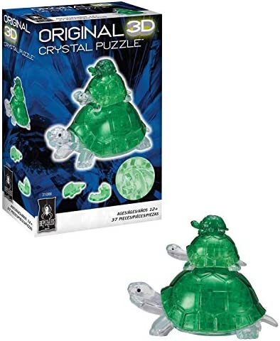 Bepuzzled 3D Crystal Puzzle - Turtles: 37 Pcs,Green,31086