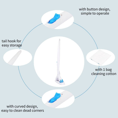 Strnek Disposable Toilet Cleaning Brush Washable Toilet Brush Toilet Pure Cotton Replaceable Concentrated Detergent Head for Home Bathroom