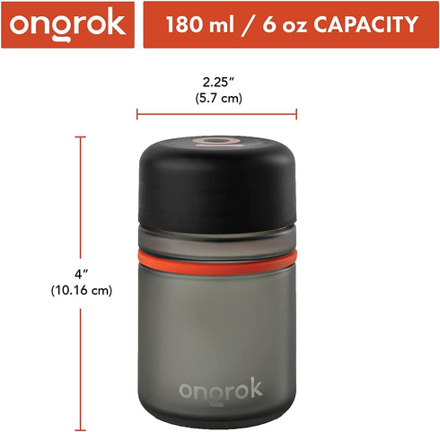 ONGROK Glass Storage Jar, 180ml, 3 Pack, Color-Coded Airtight Glass Containers, UV Herb Jar to Stash Goods with Care with Child Resistant Lid