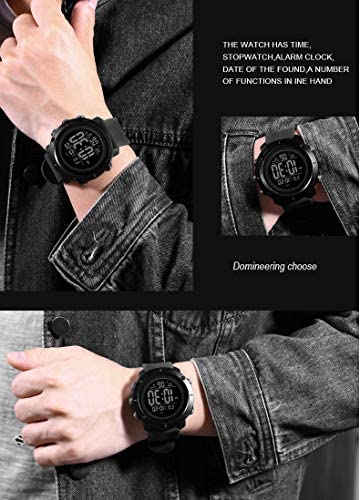 Big Boys Watch Digital Sports Waterproof Military Back Light Teenager Watch (Black) 1426