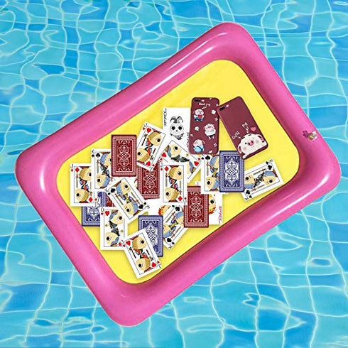 Kids Indoor PVC Inflatable Castle Sand Box Sandbox Tray Table Fun Play Toys Random Color Portable Inflatable Sand Box, Moldable Play Sand Tray ,Playing Cards on The Water(Large )