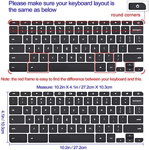 SANFORIN Silicon Keyboard Cover Skin for HP Chromebook 11 x360 11.6", Chromebook 11 G2/G3/G4/G5/G6 EE/G7 EE 11.6’’, HP Chromebook 14-ca 14-ak 14-X Series,HP Chromebook 14 G2 G3 G4,Red Flower