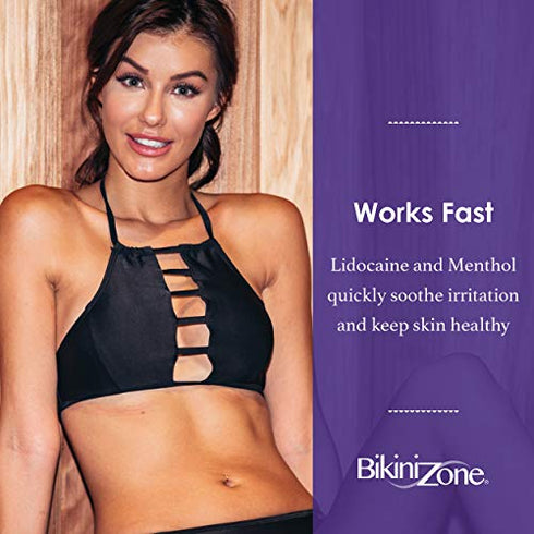 Bikini Zone Medicated After Shave Crème - Instantly Stop Shaving Bumps, Irritation & Itchiness - Gentle Formula for Sensitive Areas - Dermatologist Approved & Stain-Free (1 oz)
