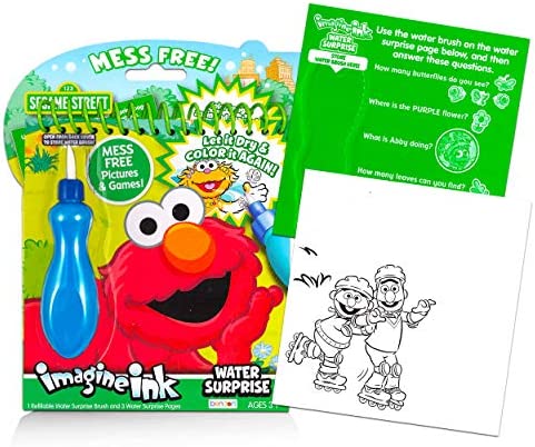 Imagine Ink Water Painting Books Set for Toddlers Kids Ages 3-5 ~ 3 Pack No Mess Paint with Water Books with Water Surprise Brushes, Mickey Mouse, Peppa Pig, Sesame Street Elmo Bundle