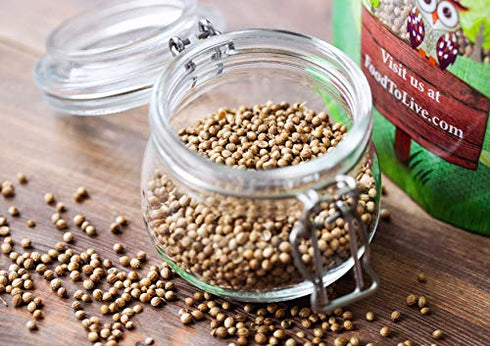 Organic Coriander Seeds, 6 Ounces – Whole, Non-GMO Spice, Non-Irradiated, Vegan, Dry, Bulk, High in Dietary Fiber, Copper, Manganese, Magnesium, and Iron. Perfect for Garam Masala and Curry.
