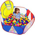 Eocolz Kids Ball Pit Large Pop Up Childrens Ball Pits Tent for Toddlers Playhouse Baby Crawl Playpen with Basketball Hoop and Zipper Storage Bag, 4 Ft/120CM, Balls Not Included