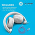 JLab Studio Bluetooth Wireless On-Ear Headphones | 30+ Hour Bluetooth 5 Playtime | EQ3 Sound | Ultra-Plush Faux Leather & Cloud Foam Cushions | Track and Volume Controls | White