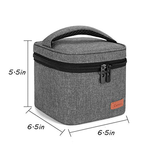 CURMIO Breastmilk Cooler Bag for Four Bottles up to 5 Oz, Insulated Baby Bottle Bag, Perfect for Daycare Travel Nursing Mom, Bag Only, Grey