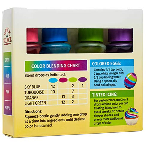 Spice Supreme Select Assorted Liquid Food Coloring Kit - 8 Bottles, 0.3 Ounces Each