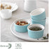 DOWAN Ramekins 6 oz Oven Safe - 6 oz Ramekins for Creme Brulee Souffle, Porcelain Ramekins for Baking, Classic Style Ramekins Bowls, Set of 6, Blue