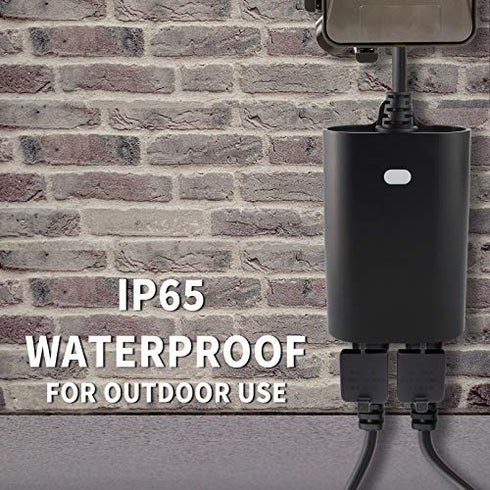 Minoston Outdoor Smart Plug 2 Sockets, Heavy Duty Wi-Fi Outdoor Outlet, No Hub Required for Outdoor and Indoor, Compatible with Alexa and Google Assistant, Smart Life APP in 2.4GHz Network only(MP23W)