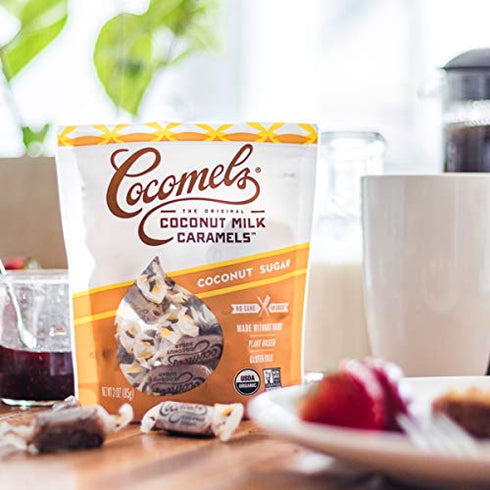 Cocomels Coconut Milk Caramels With Coconut Sugar, Organic Candy, Dairy Free, Sugar Free, Vegan, Gluten Free, Non-GMO, No Cane Sugar, No High Fructose Corn Syrup, Kosher, Plant Based, (1Pack)