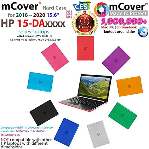 mCover Case Compatible for 2018 ~ 2020 15.6" HP 15-DA Series Notebook PC (15-DA0000 to 15-DA9999) ONLY (NOT Fitting Any Other HP laptops) - Purple