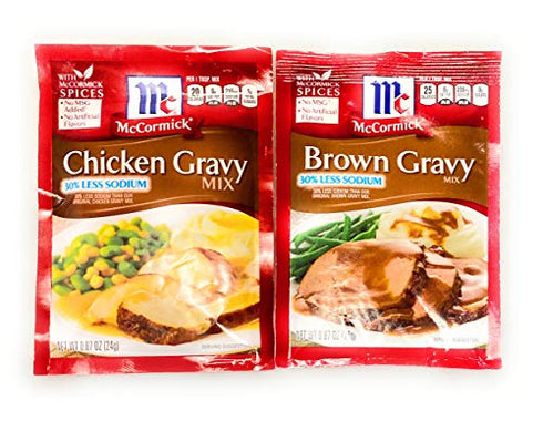McCormick Low Sodium Chicken and Brown Gravy Bundle 2 packs of each