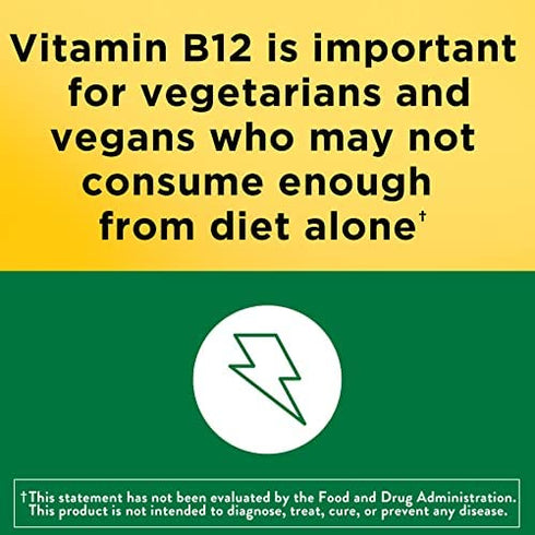 Nature Made Vitamin B12 Sublingual, Easy to Take Vitamin B12 1000 mcg for Energy Metabolism Support, 50 Sugar Free Micro-Lozenges, 50 Day Supply