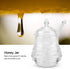 Yosoo Transparent Beehive-Shaped Honey Jar with Dripper Stick for Storing and Dispensing Honey 245ml