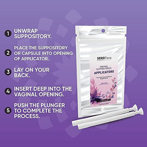 SEROVERA Seroflora Boric Acid Suppositories Applicators for Women, Individually Wrapped Pack of 7