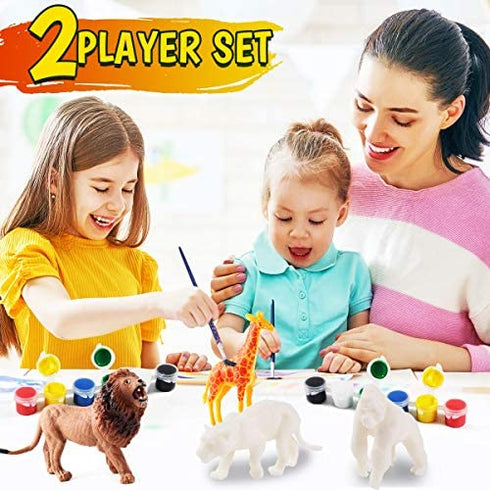 FUNZBO Kids Crafts and Arts Set Painting Kit - Animal Toys Art and Craft Supplies Party Favors for Boys Girls Age 4 5 6 7 Years Old Kid Creativity DIY Gift Easter Paint Your Own Forest Animals Set