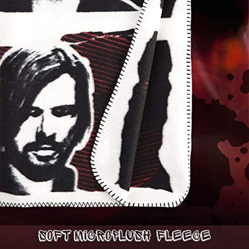 Silver Buffalo Unisex WWE Superstar Grid Ink Fleece Throw Red and Black 50-in. x 60-in. One Size