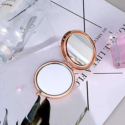 ElegantPark Sister Gifts from Sister Brother Best Friend Birthday Gifts Rose Gold Engraved Compact Mirror for Purse Christmas Graduation Gifts for Sister Personal Pocket Travel Makeup Mirror