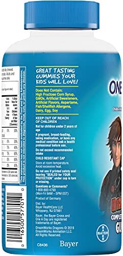 One A Day Kids How to Train Your Dragon Multivitamin Gummy, 180 Count, Supplement with Vitamin A, Vitamin C, Vitamin D, Vitamin E and Zinc for Immune Health Support*
