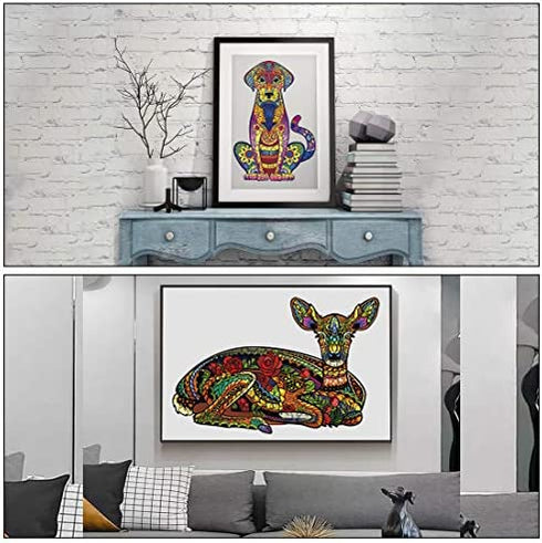TMCOM Wooden Puzzles Wooden Animals Shaped Puzzles Family Game Play Jigsaw Unique Shaped Wooden Jigsaw Puzzles for Adults and Kids (Deer)