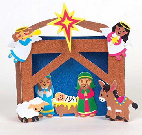 Baker Ross AT136 Nativity Foam Stickers - Pack Of 120, Christmas Arts And Crafts, Assorted