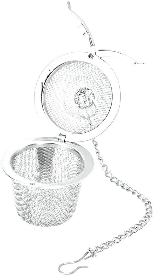 Tea Ball Infuser Stainless Steel Tea Strainer Mesh Ball Herbal Spice Filter Soup Infuser with Chain(L)