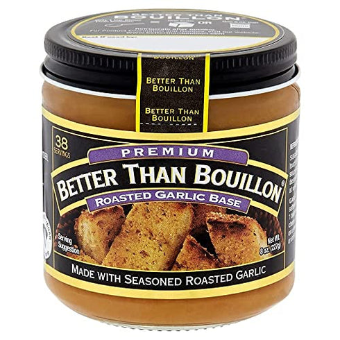 Better Than Bouillon Premium Roasted Garlic Base, Made with Seasoned Roasted Garlic, 38 Servings Per Jar, 8 Ounce Jar (Pack of 1)