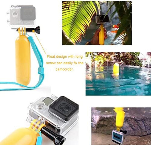 TEKCAM Action Camera Accessories Kits Bundle Compatible with Gopro Hero 11 10 9 8 7/AKASO EK7000/Brave 4/7 LE/ V50X/Dragon Touch 4k Camera Car Suction Cup Mount Floating Handle Grip Selfie Stick