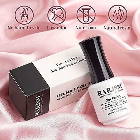 RARJSM Sheer Pink Gel Polish, Transparent Pink Gel Nail Polish, 15ML Natural Nail Polish Color UV LED Cured Gel French Manicure Spring Summer Nail Art