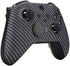 eXtremeRate Black Silver Carbon Fiber Faceplate Cover, Soft Touch Front Housing Shell Case Replacement Kit for Xbox One Elite Series 2, Xbox Elite 2 Core Controller Model 1797 - Accent Rings Included