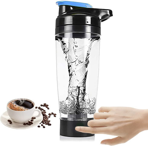 KesaPlan Self Mixing Mug Electric Protein Shaker Bottle, Protein Shaker Cup, 750 ML High-Torque Battery-Powered Blender Shake Bottle,Portable,Self-Stirring Mug for Various Powder (Black)