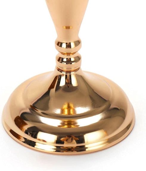 Set of 2 Tabletop Metal Wedding Flower Trumpet Vase Wedding Centerpiece Flower Vase for Wedding Event Decoration Living Decor Party Decor (Gold, 2—M)