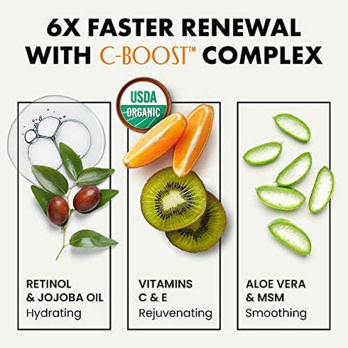 PURE Vitamin C Serum for Face, 20% Vit C Serum WITH HYALURONIC ACID+RETINOL+FERULIC ACID+VIT E-Anti Aging Serum for Glowing Skin-Skin Brightening Serum-Antioxidant Serum-Reduce Wrinkles & Dark Spots