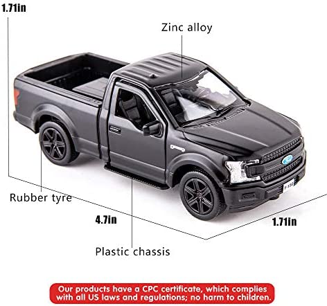 TGRCM-CZ 1/36 Scale F150 Pickup Truck Casting Car Model, Zinc Alloy Toy Car for Kids, Pull Back Vehicles Toy Car for Toddlers Kids Boys Girls (Black)