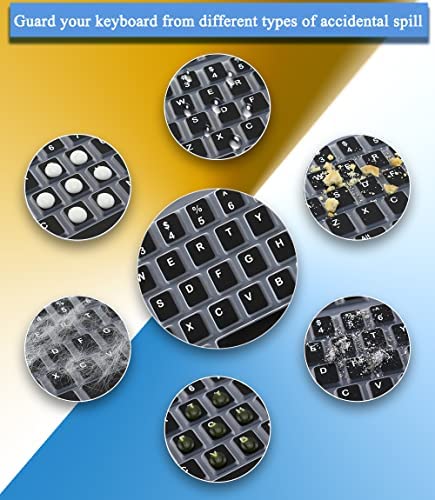 Silicone Keyboard Cover Skin for Logitech K120 & MK120 Ergonomic Desktop USB Wired Keyboard Waterproof Protector Accessories (Black)